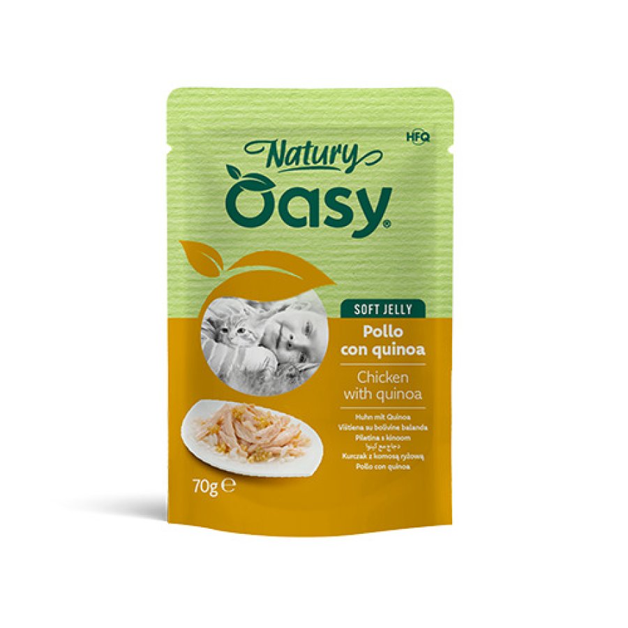 OASY GATTO NATURY SOFT JELLY POLLO QUINOA 70GR (bustina) OASY GATTO NATURY SOFT JELLY POLLO QUINOA 70GR (bustina)