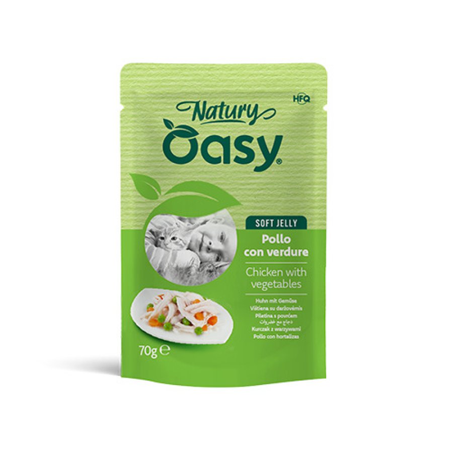 OASY GATTO NATURY SOFT JELLY POLLO VERDURE 70GR (bustina)