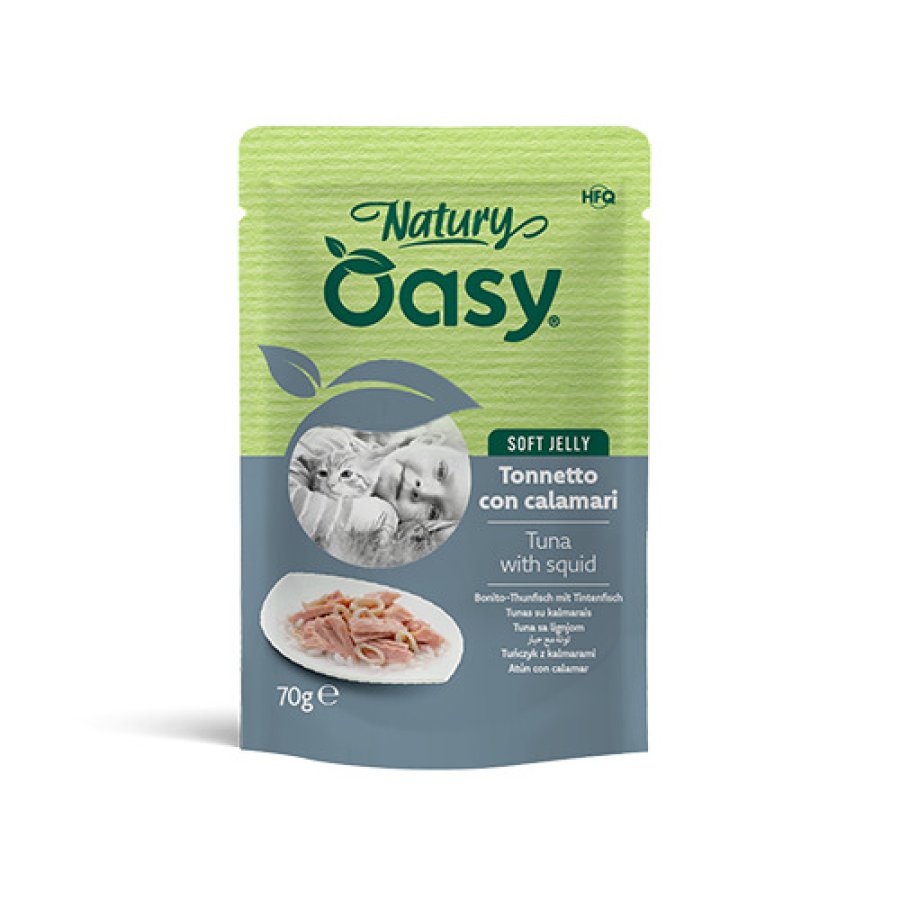 OASY GATTO SOFT JELLY TONNETTO CON CALAMARI 70GR (bustina) OASY GATTO SOFT JELLY TONNETTO CON CALAMARI 70GR (bustina)