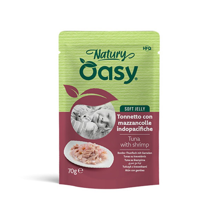 OASY GATTO NATURY SOFT JELLY TONNETTO MAZZANCOLLE 70GR (bustina)