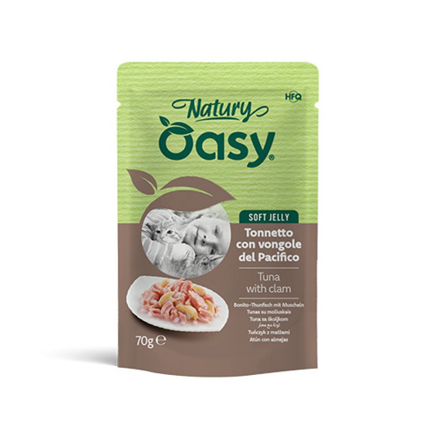 OASY GATTO NATURY SOFT JELLY TONNETTO VONGOLE DEL PACIFICO 70GR (bustina)