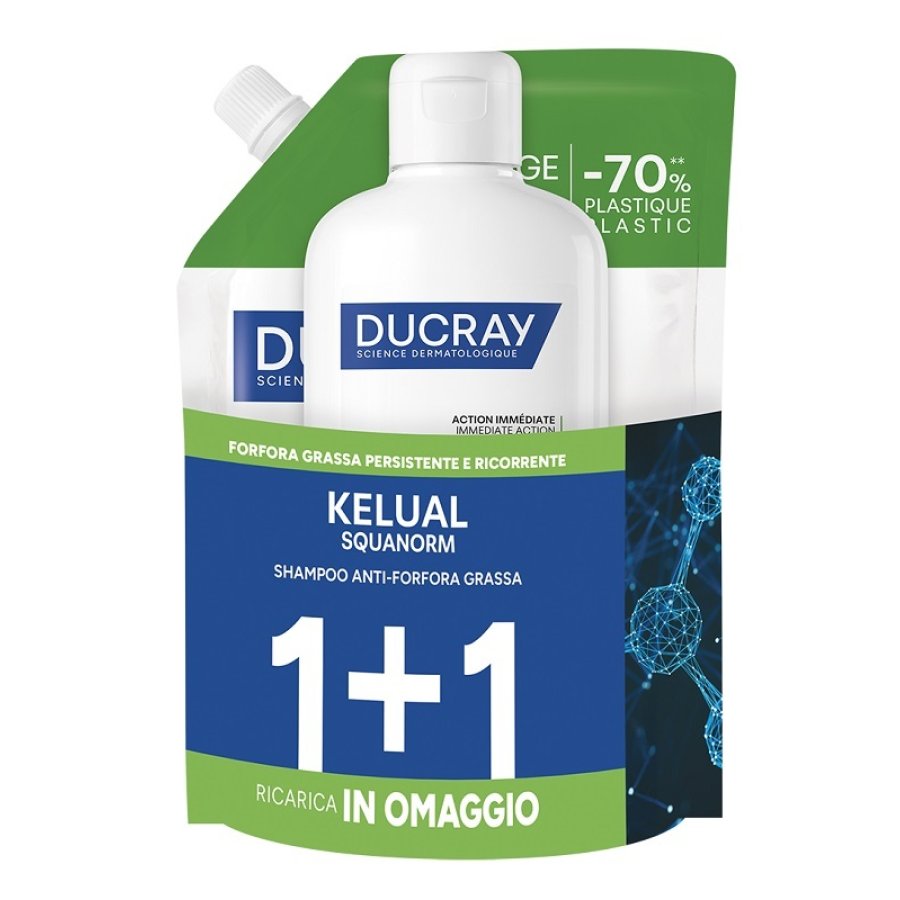 Ducray Kelual Squanorm Shampoo Anti-Forfora Regolatore, 400 ml