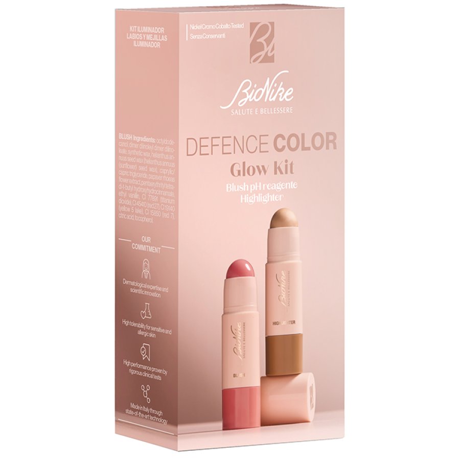 Bionike Defence Color Glow Kit Blush Lip&Cheek 5 ml + Illuminante Stick, 7 ml
