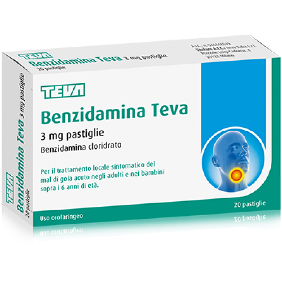 Benzidamina Teva - 3 mg 20 pastiglie