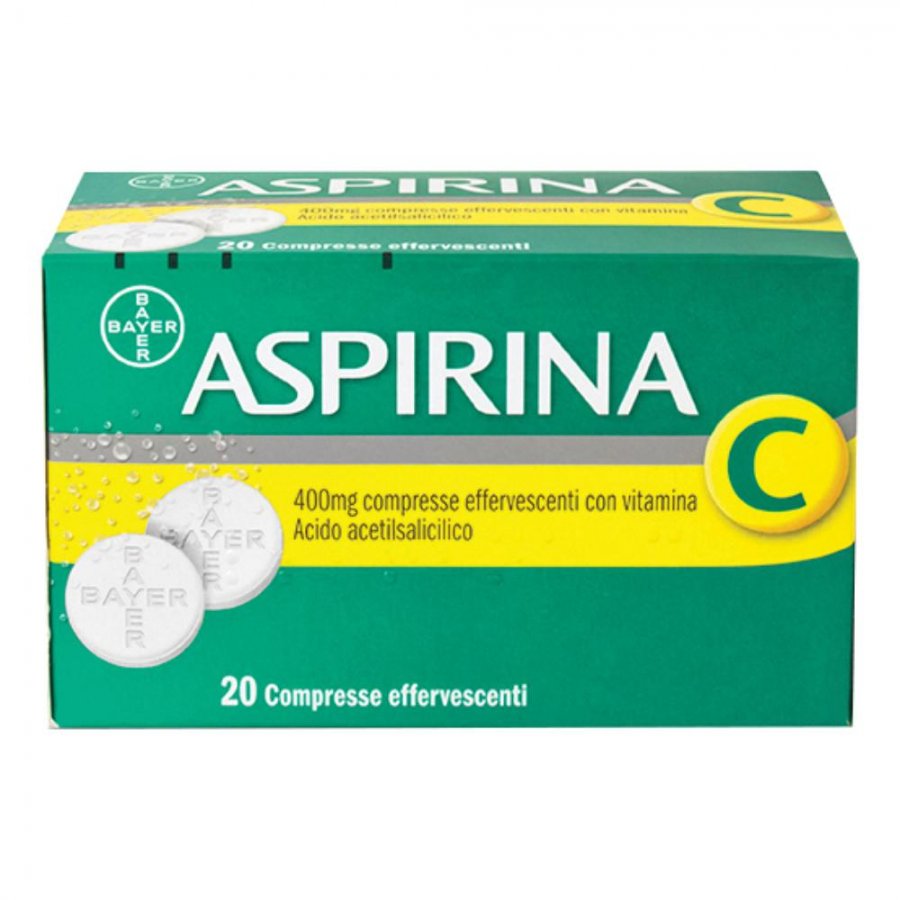Aspirina C - Contro i Primi Sintomi di Influenza e Raffreddore - 20 Compresse Effervescenti 400+240mg