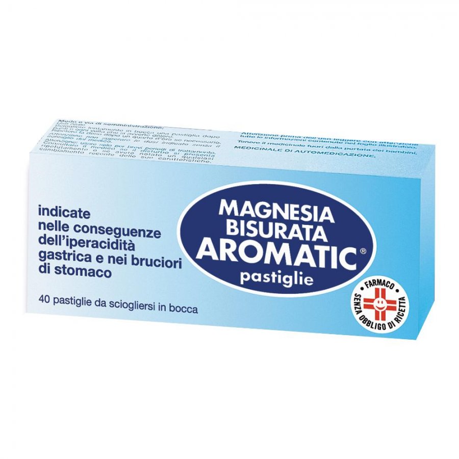 Magnesia Bisurata Aromatic - Magnesio Antiacido 40 Pastiglie