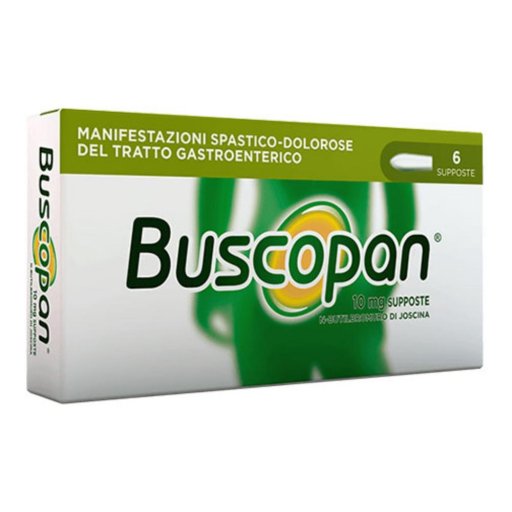 Buscopan 10 Mg Supposte - 6 Supposte per Sollievo dai Dolori Spastici Gastrointestinali