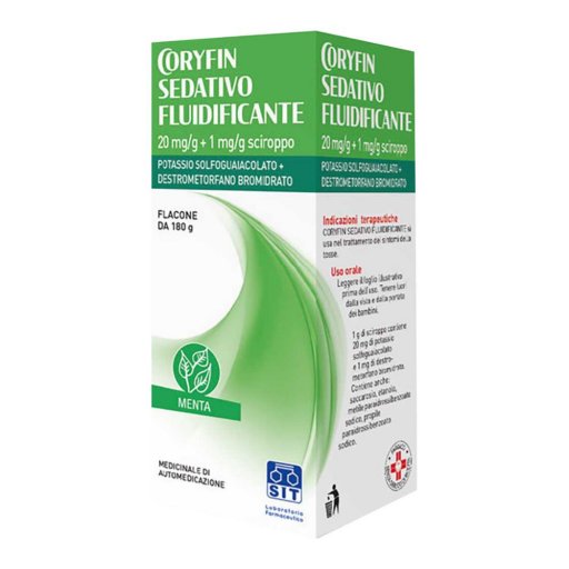 Coryfin Sedativo Fluidificante - Sciroppo 180g Gusto Menta per Tosse e Raffreddore