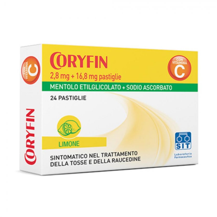 Coryfin - Trattamento tosse e raucedine 24 caramelle limone