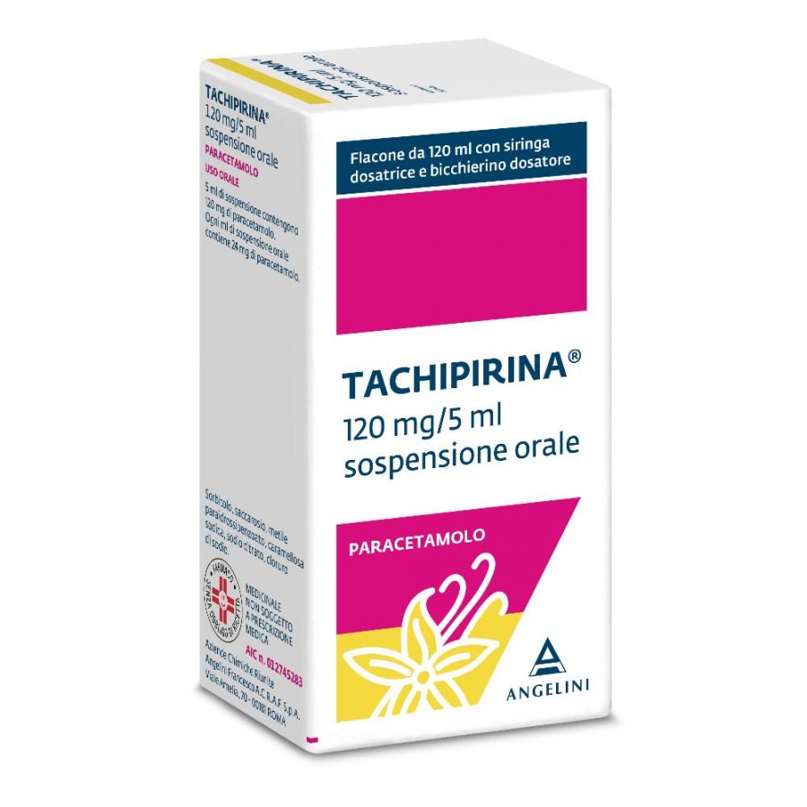  Tachipirina Sciroppo 120mg/5ml 120ml - Dolcetto Farmaceutici - Analgesico e Antipiretico per Bambini