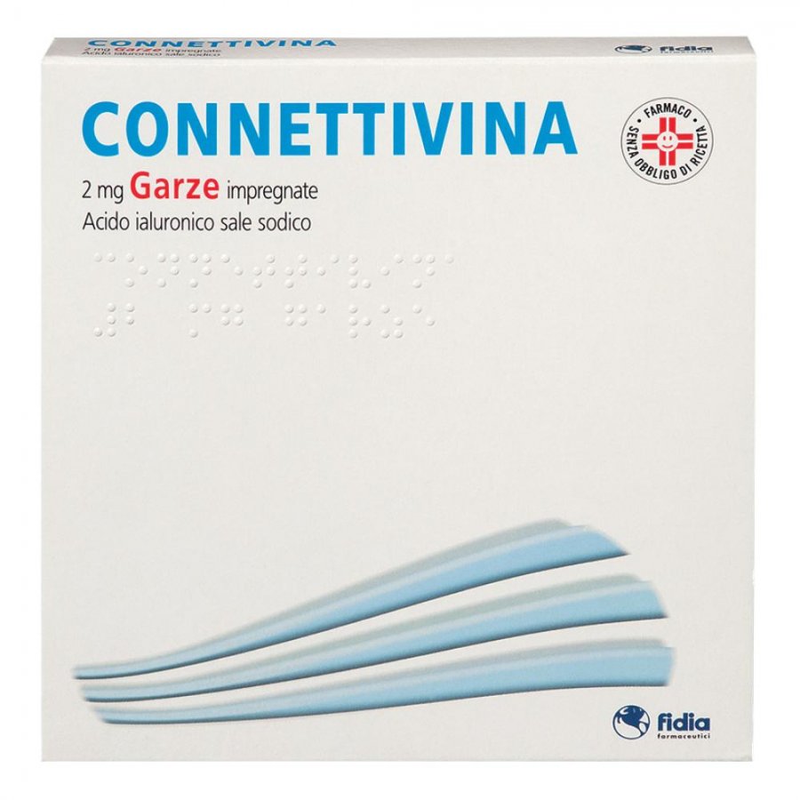 Connettivina - Garze Imbevute con Acido Ialuronico e Sale Sodico, 10 Pezzi