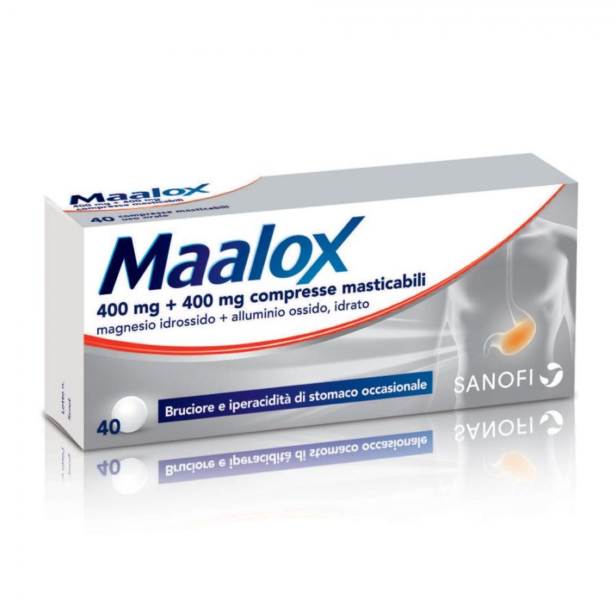 Maalox 40 Compresse Masticabili 400mg+400mg - Antacidale per il Benessere Gastrico
