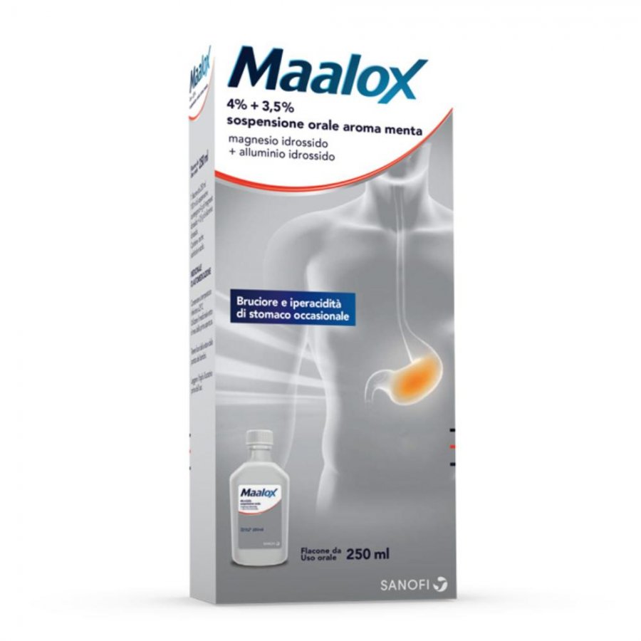 Maalox Sospensione Orale Aroma Menta 4%+3,5% Antiacido 250 ml