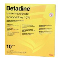 Betadine 10% Garze Impregnate 10x10cm, 10 Pezzi - Garze Antisettiche di Qualità