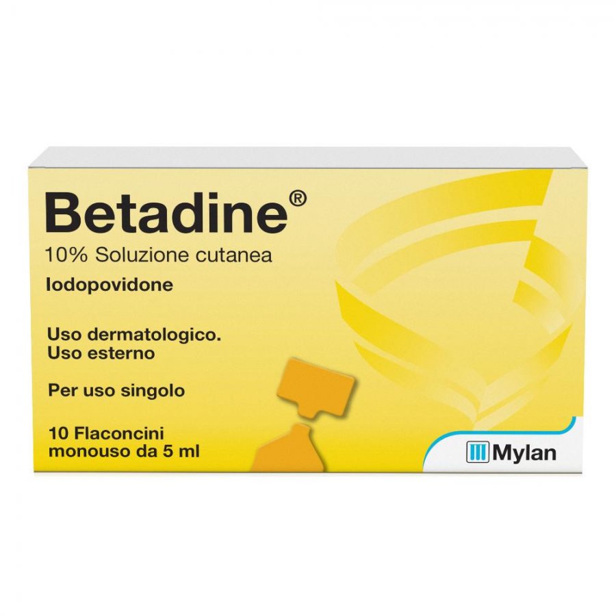 Betadine soluzione cutanea 10 flaconcini monouso 5 ml 10%