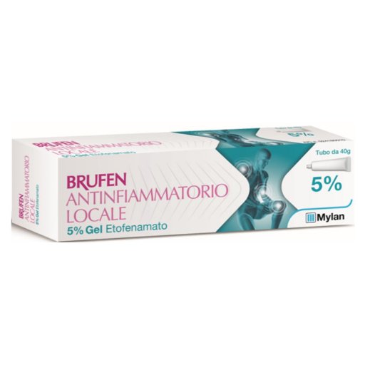 Brufen 5% Antinfiammatorio Locale Gel Etofenamato 40g - Sollievo Istantaneo dal Dolore e dall'Infiammazione
