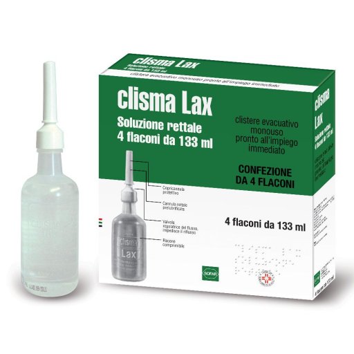 Clisma Lax Soluzione Rettale - 4 Flaconi da 133 ml