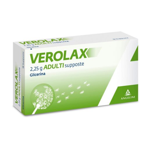 Angelini Verolax Adulti 18 Supposte 2,25g - Lassativo con Glicerina per Stitichezza