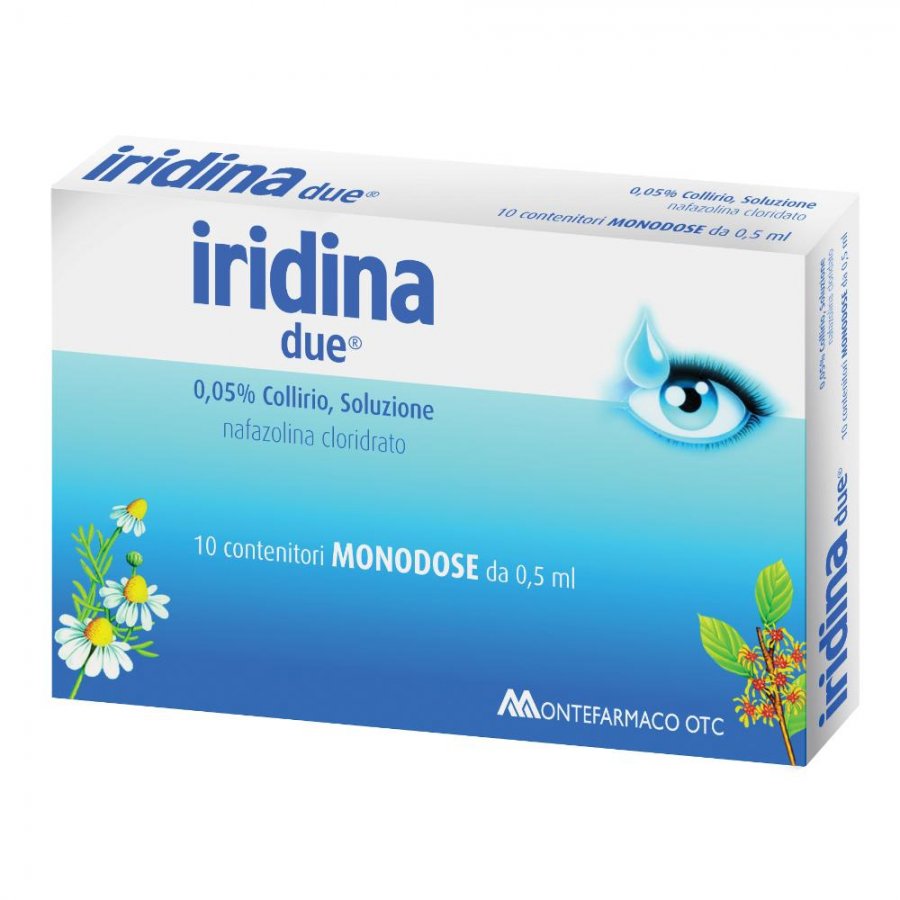 IRIDINA DUE COLLIRIO 0,05% 10 FLACONCINI 0,5ML * NAFAZOLINA CLORIDRATO