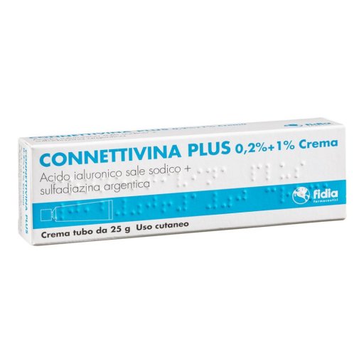 Connettivina Plus - Crema 0,2% Con Acido Ialuronico e Sale Sodico 25g per la Cura della Pelle