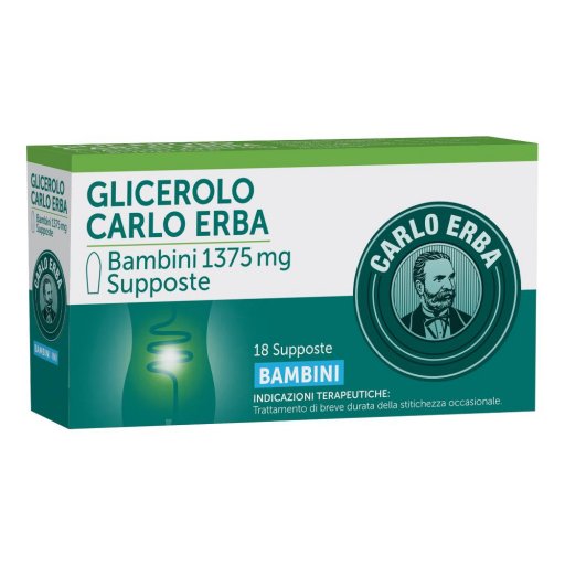 Carlo Erba Glicerolo Bambini 1375 mg, 18 Supposte