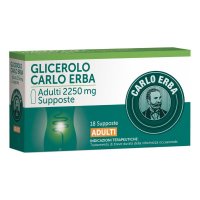 Glicerolo Adulti 18 Supposte 2250mg Carlo Erba - Trattamento della Stitichezza Occasionale