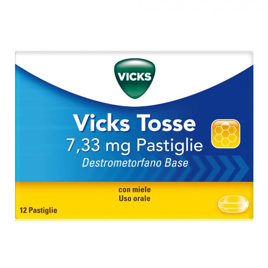 Vicks Tosse - 12 Pastiglie Gusto Miele - Sollievo dalla Tosse