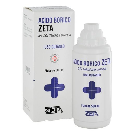 Zeta Acido Borico Soluzione Cutanea 500ml 3% - Antisettico e Disinfettante