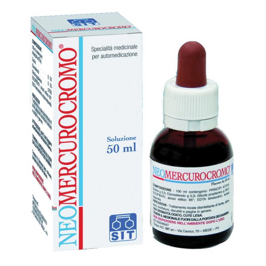 Neumercurocromo - Disinfettante per Ferite 50ml, Protezione e Cura per Tagli e Lesioni