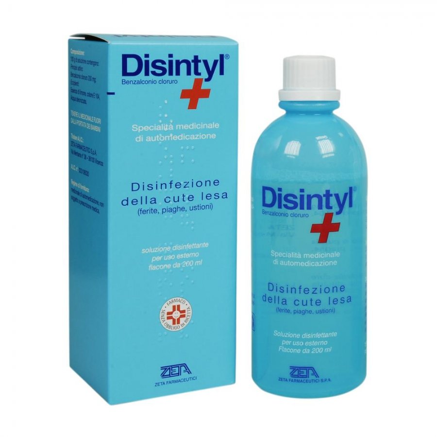 Disintyl Flacone 200ml Con Astuccio - Gel Igienizzante Antibatterico Pratico da Portare Sempre con Te