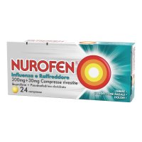 Nurofen Influenza e Raffreddore 200+30mg 24 Compresse Rivestite - Sollievo Rapido per i Sintomi dell'Influenza e del Raffreddore