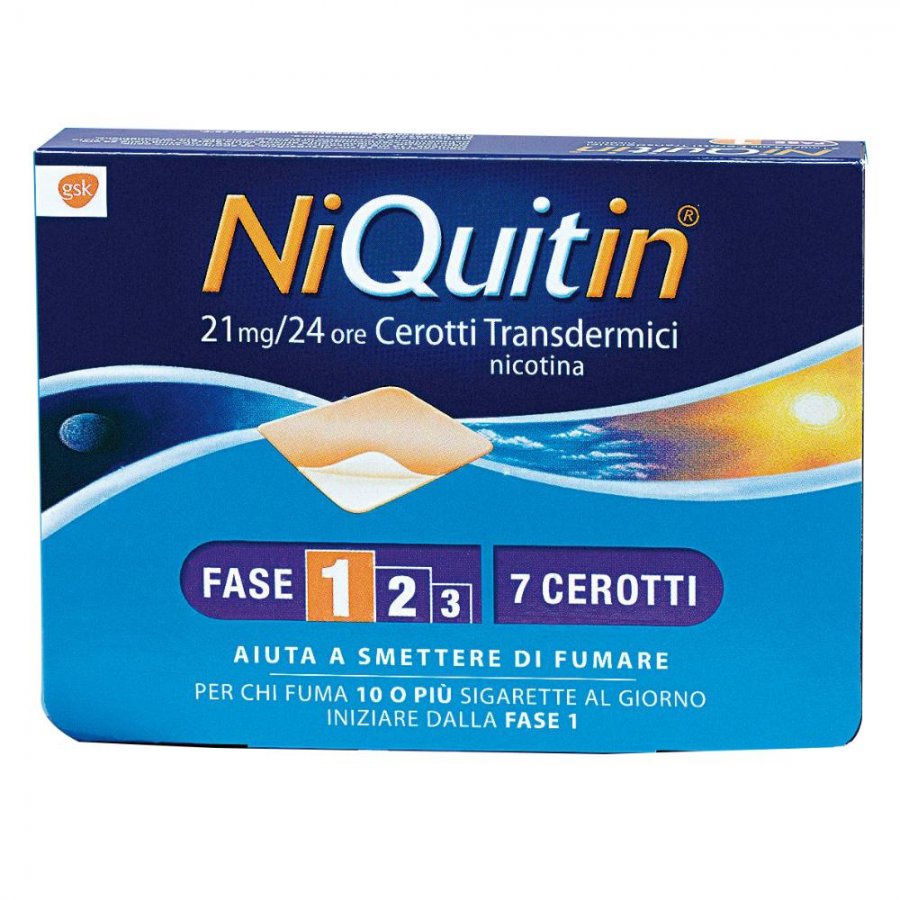 Niquitin Clear Fase 1 - 7 Cerotti Transdermici 21mg/24h, Aiuto per Smettere di Fumare