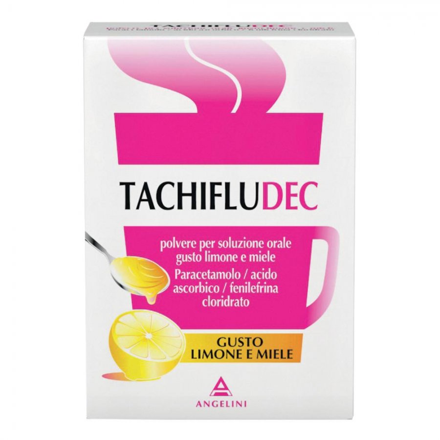 Tachifludec 10 Buste Gusto Limone e Miele - Soluzione Orale per il Raffreddore e l'Influenza