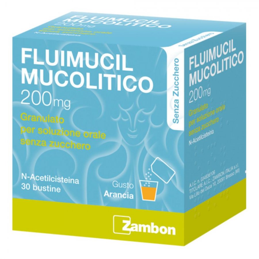 FLUIMUCIL MUCOLITICO * SOLUZIONE ORALE 30 BUSTE 200MG SENZA ZUCCHERO