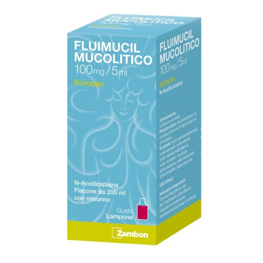 Fluimucil Mucolitico Sciroppo 100mg/5ml - Preparati per la Tosse e Malattie da Raffreddamento - 200 ml