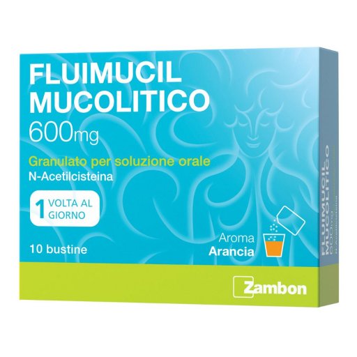Fluimucil Mucolitico 600 Mg Granulato Per Soluzione Orale, 10 Bustine