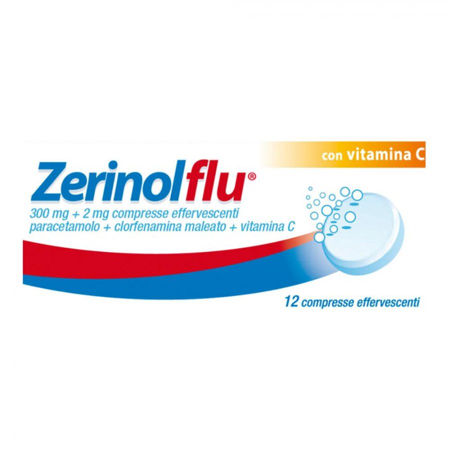 Zerinolflu 12 Compresse Effervescenti 300 MG - Integratore per il Raffreddore e L'influenza