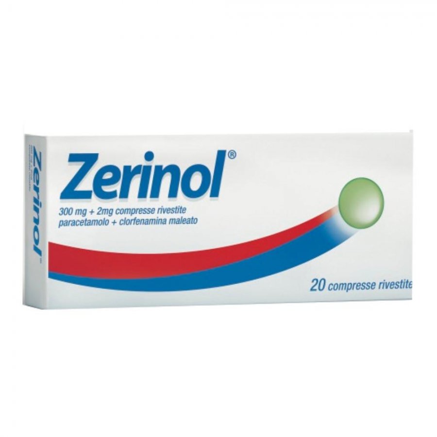 Zerinol 20 Compresse Rivestite 300mg + 2mg Influenza e Raffreddore