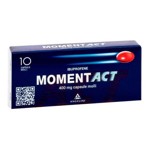 Angelini Momentact 400 mg Ibuprofene Antidolorifico 10 Capsule Molli - Trattamento per Dolori e Febbre