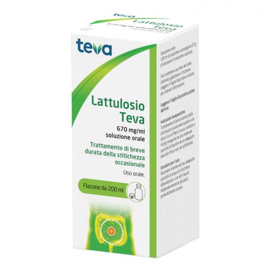 Lattulosio Teva - Soluzione Orale 200ml per la Motilità Intestinale