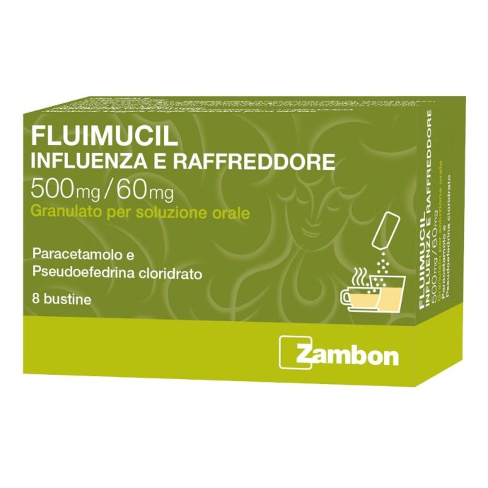 Fluimucil, Influenza Raffreddore, 8 Bustine