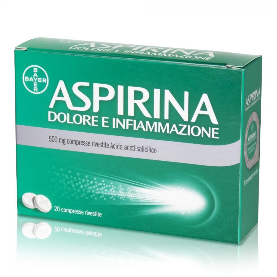 Aspirina Dolore e Infiammazione 20 Compresse 500 mg - Contro il mal di testa e dolore cervicale
