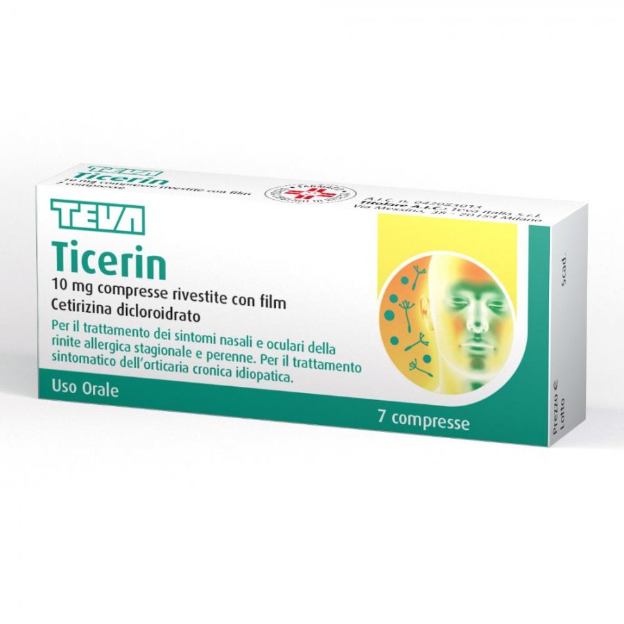 Ticerin 7 Compresse Rivestite 10 mg per Rinite Allergica e Orticaria