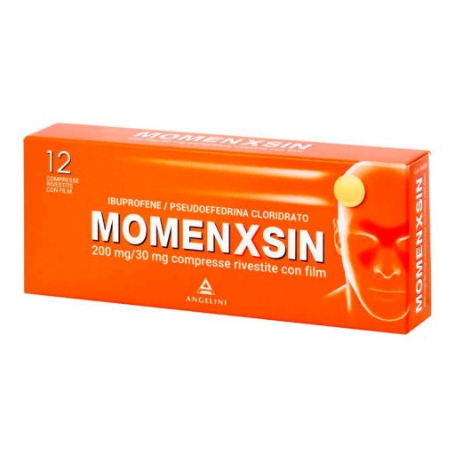 Momenxsin 12 compresse da 200mg/30mg - Trattamento per Congestione Nasale e Raffreddore