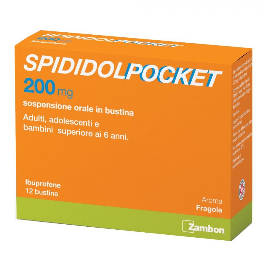 Spididol 200mg Gusto Fragola - Ibuprofene 12 Bustine - Antinfiammatorio e Antireumatico