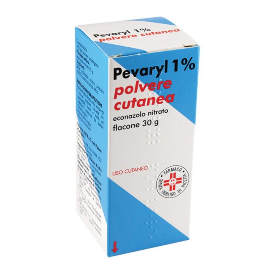 Pevaryl 1% Econazolo Nitrato Polvere Cutanea 30g - Trattamento Antimicotico e Antibatterico