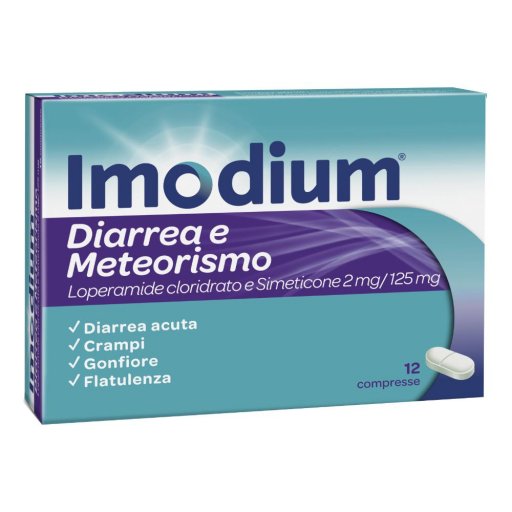 Imodium Diarrea e Meteorismo 2mg/125mg 12 Compresse - Antidiarroici efficaci