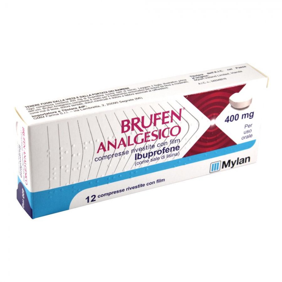 Brufeb Analgesico 12 Compresse Rivestite con Film - Ibuprofene per Dolore e Febbre