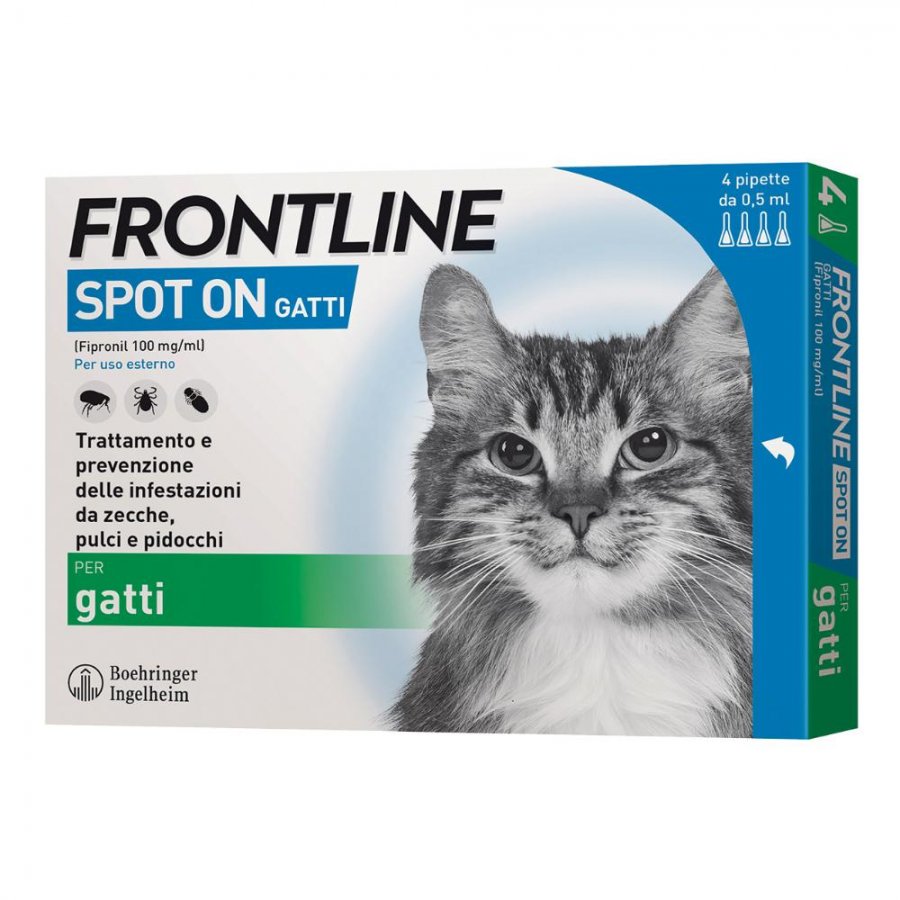 Frontline Spot On Gatti 4 Pipette da 0,5ml - Antiparassitario per Gatti