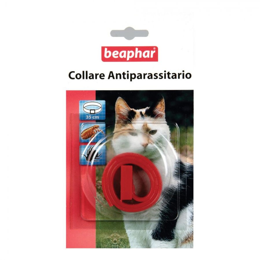 Collare Gatto Rosso Antiparassitario 35cm, 1 Pezzo - Protezione Efficace per il Tuo Gatto